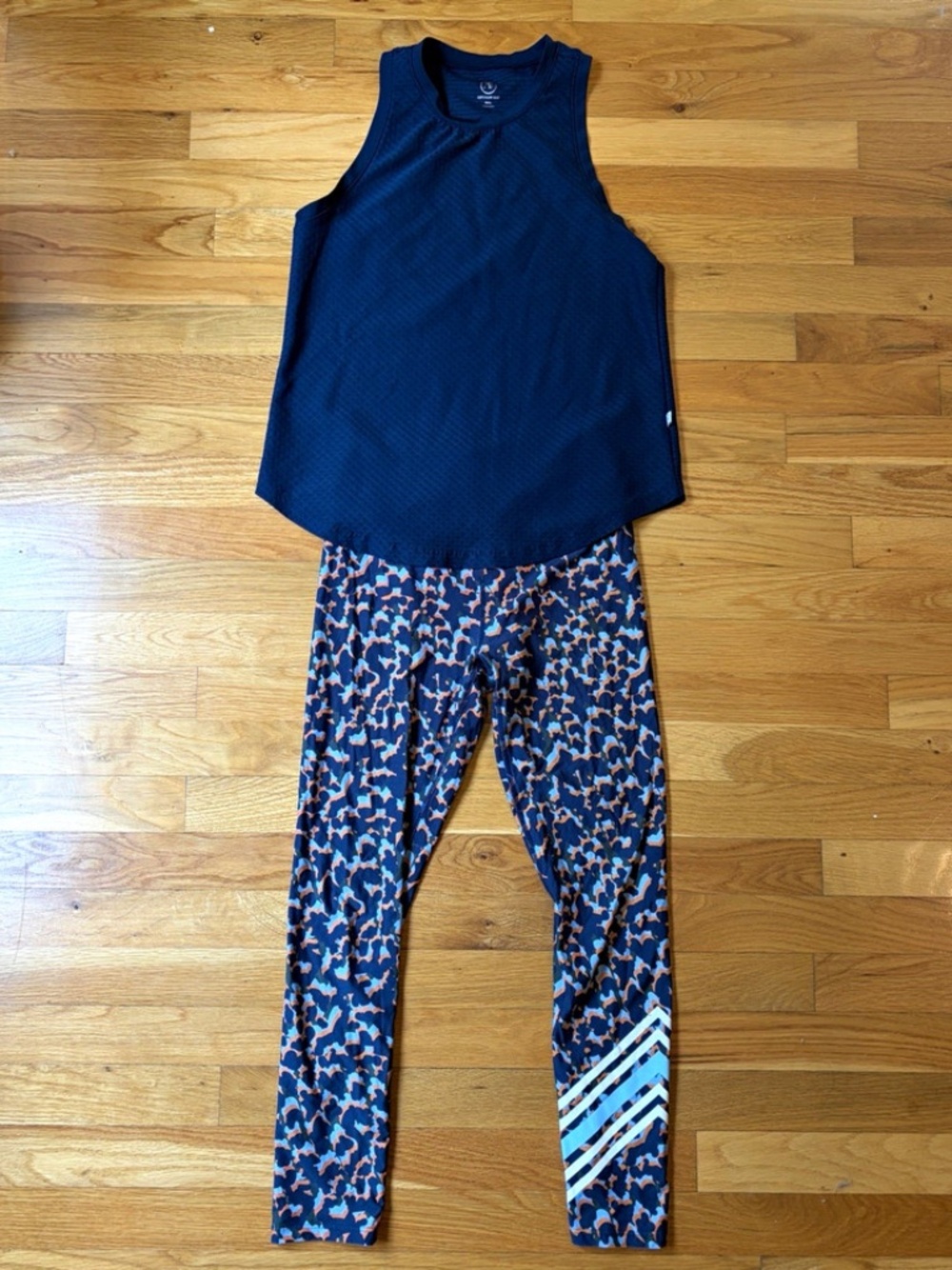 Addison Bay Women’s Small 2-Piece Athleisure Set Mesh Tank Top & Leggings